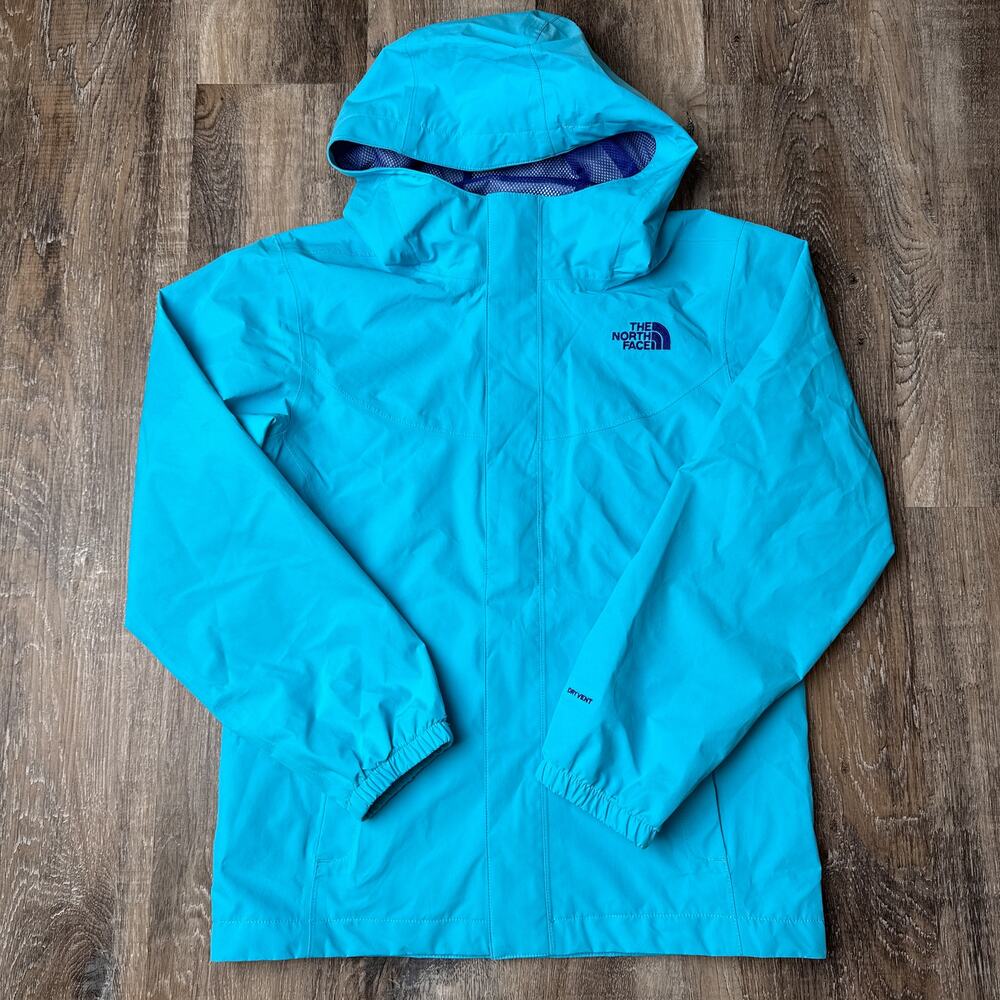 The‎ North Face Madison Shell Rain Jacket Girls Large Blue Breathable Waterproof